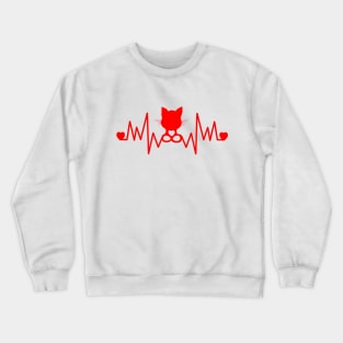 Cat Infinity Red Pulse Heartbeat Crewneck Sweatshirt